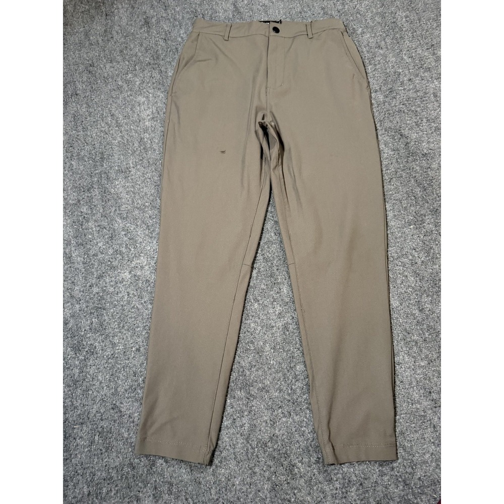 Cuts Jogger Pants Mens Medium Beige Elastic Waist Cuffed Tapered Casual Stretch